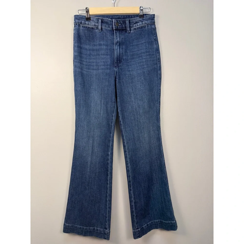 Talbots Flawless High Waist Flare Jeans Size 6 Blue Medium Wash Denim Retro
